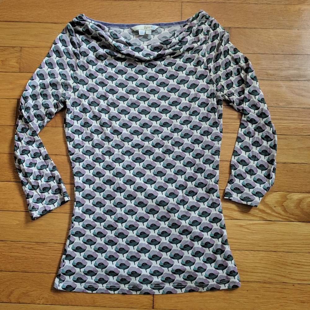 Boden cowl neck, 3/4 length sleeve top size 2